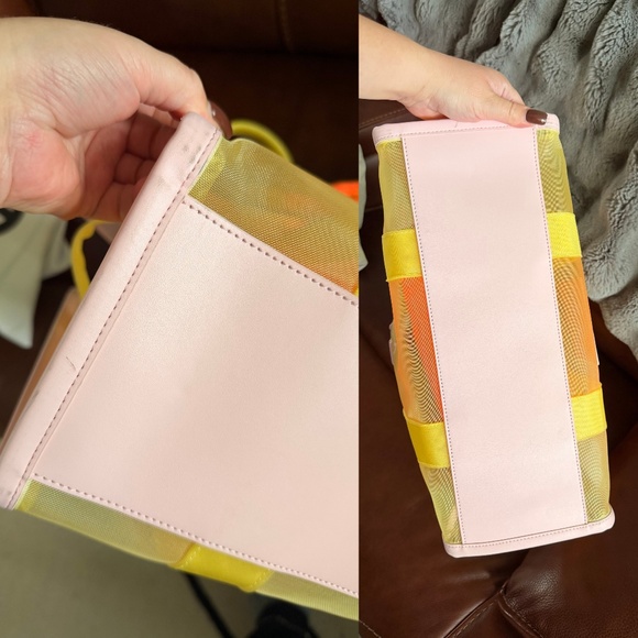 VIRAL AUTH Marc Jacobs Traveler Mesh Large Tote Bag Yellow Perfect Summer Bag! - Picture 4 of 7